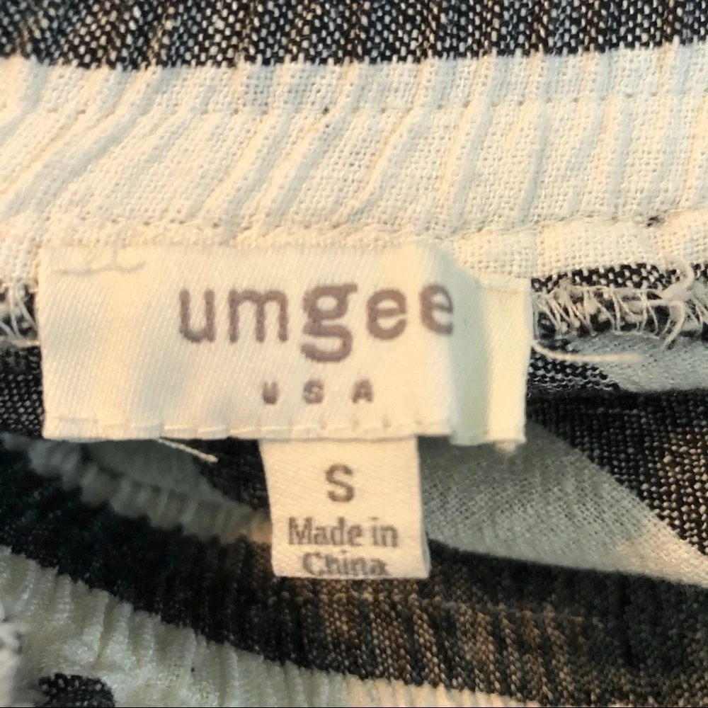 Umgee Shorts Womens Small Linen Cotton High Rise Boho Beachy Coastal Pockets